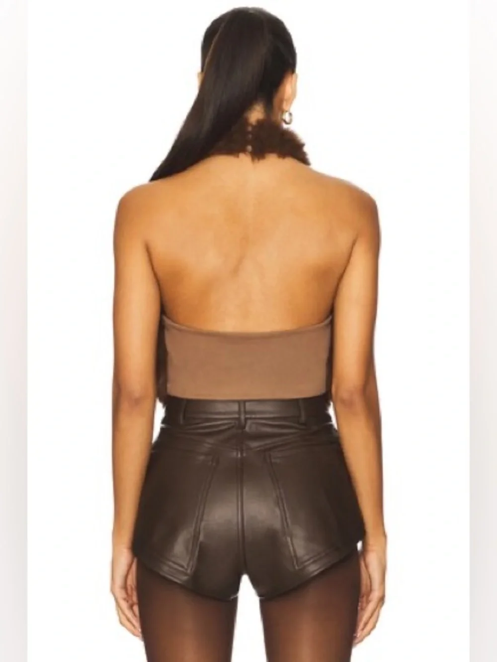 Bardot Julietta Faux Fur Top in Chocolate Size 4